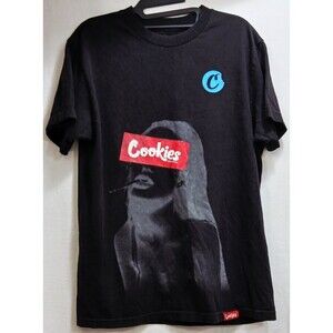 Cookies SF Shirt Mens Medium Black Graphic Print Redacted Smoke Blaze Skater EUC